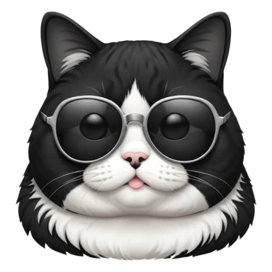 fat tuxedo cat wearing sunglasses sticker