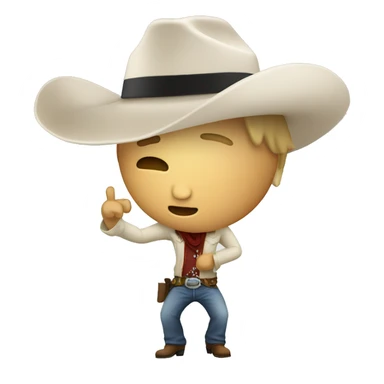 white Cowboy dabbing sticker