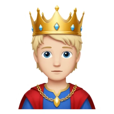young white prince with crown,  sticker