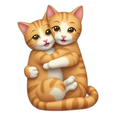 hugging cats sticker