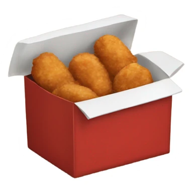 a box red and white like kfc, with chicken nuggets inside sticker