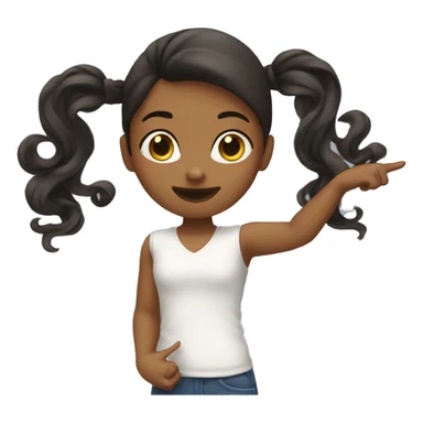 girl twirling hair with one finger sticker