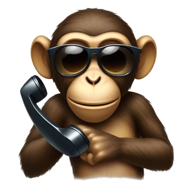 monkey wearing sunglasses talking to the phone sticker