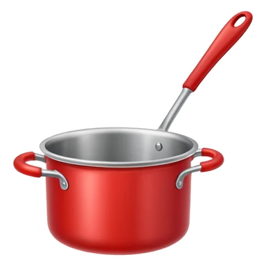 an empty red kitchen pot sticker