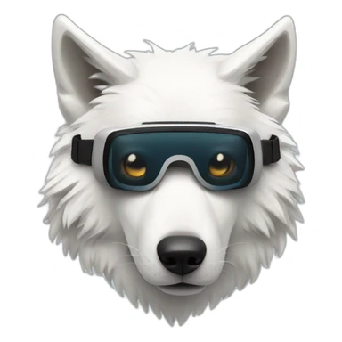 white wolf wearing vr headset sticker
