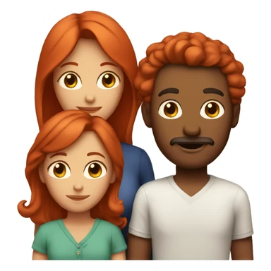 Mom + dad + 2 sons + red hair sticker