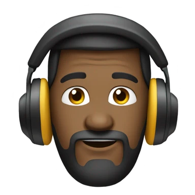 A attitude emoji wear  a headphone  sticker