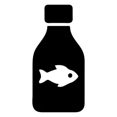 minimalist icon of fish sauce bottle, flat colors, simple shape, no label, modern look sticker