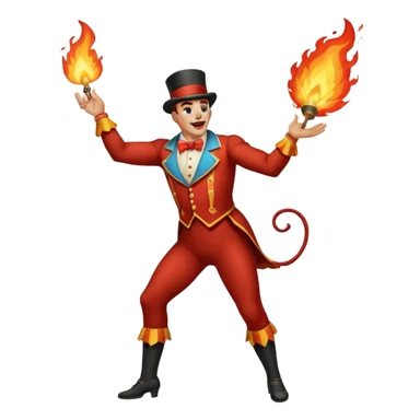 tiger  vintage-circus-performer-spitting-fire full body sticker