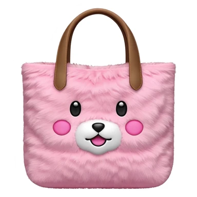 pink plush tote bag  sticker