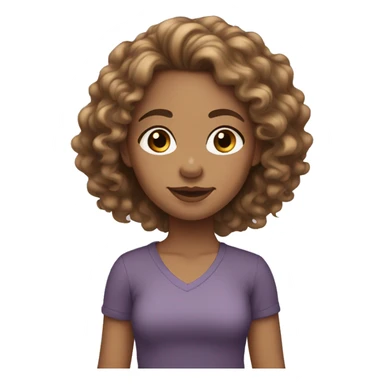light skin girl long curly brown hair  sticker