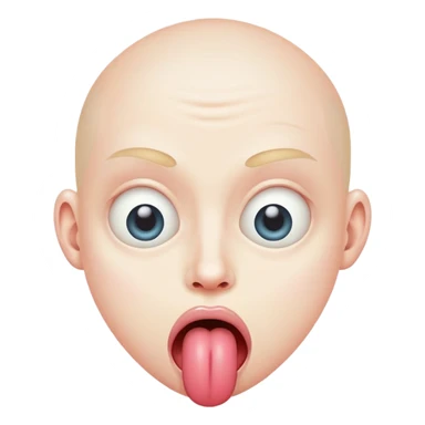 weird face with mismatched eyes and tongue sticking out sticker