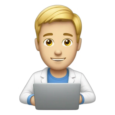 white guy typing in phone sticker