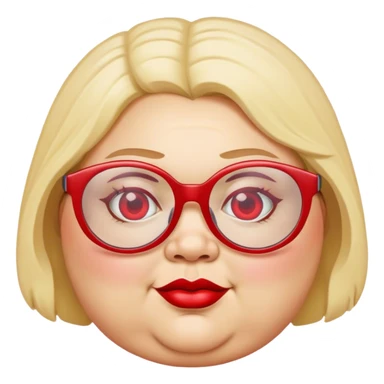 Fat lady with red glasses sticker