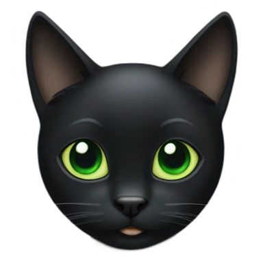Black Cat with Green rolling eyes sticker