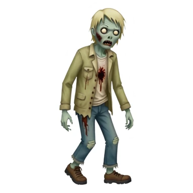 Walking zombie, tattered clothes, scary expression, realistic horror, no background





 sticker