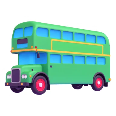 green double decker bus facing right sticker