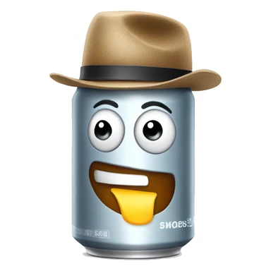 Soda can with a hat  sticker