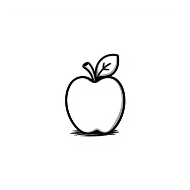 hand-drawn doodle of an apple with playful lines sticker