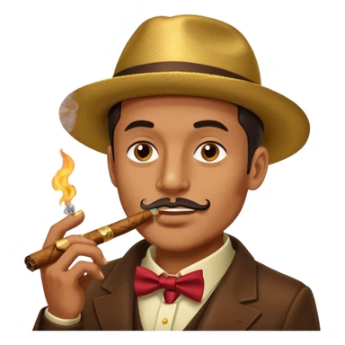 guy smoking cigar with grills sticker