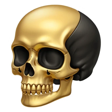 💀 top half black bottom half gold sticker