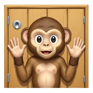 monkey knocking on door sticker