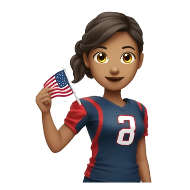 Brunette girl playing flag football  sticker