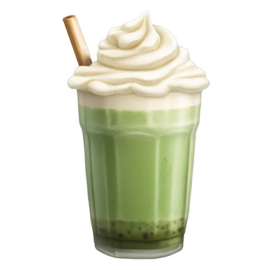 Cute matcha iced latte with vanilla cream on top sticker