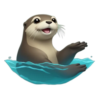 Loutre qui est sous l'eau sticker