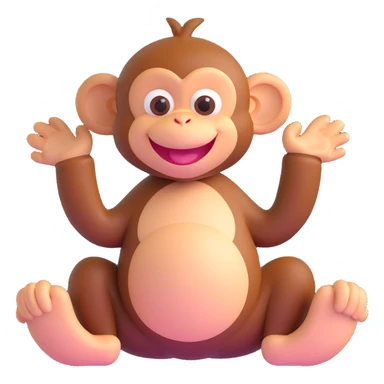laughing monkey with hands on belly sticker