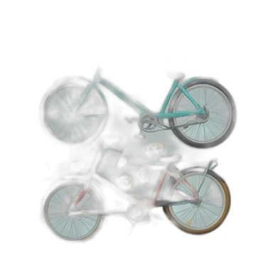 Bicicleta tandem puzzle colores sticker