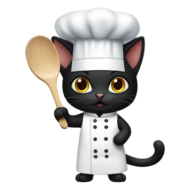 Black cat chef sticker