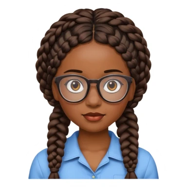 a pretty black girl with pretty braids and glasses  sticker