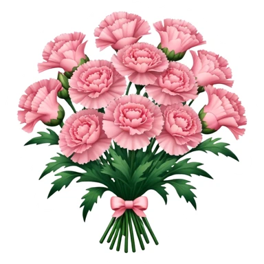  Shell Pink carnations bouquet sticker