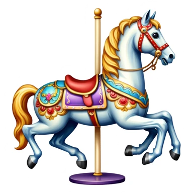 A colorful carousel horse sticker