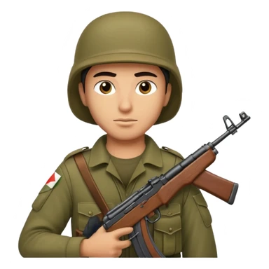 Syrian soldier with AK 47 sticker