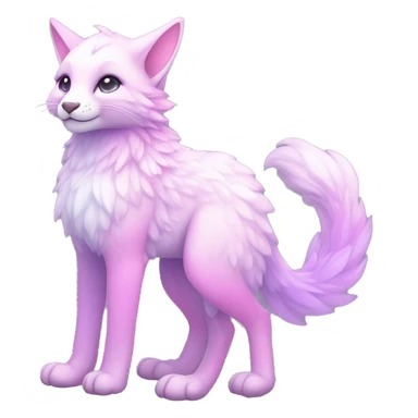 Kawaii colorful bright light pastel lilac-pink-white-gradient fantasy ethereal anthro fursona animal creature sticker