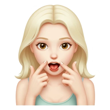 has a playful, flirty expression, biting its fingershas a playful, flirty expression, biting its fingers sticker