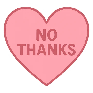 pink No thanks heart, remove background sticker