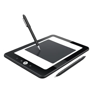 digital drawing tablet with a stylus resting on top sticker