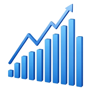 A sales graph with a steady trend sticker