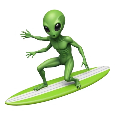 Alien on surfboard sticker