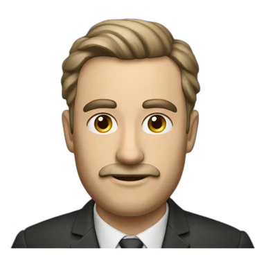 Mann mit scheitel nach links und schnur bart sticker