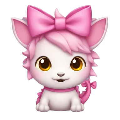 Cute dragon pink bow sticker