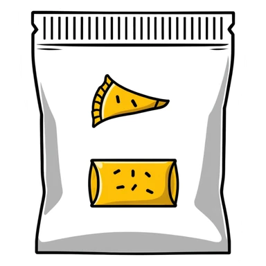 snack chip bag hiding behind database sticker