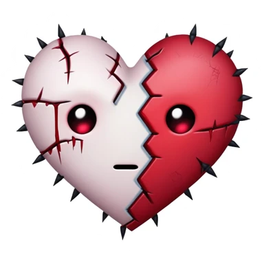 gothic emo broken heart with stitches sticker