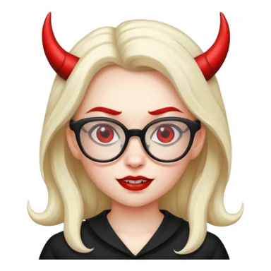girl devil nerdy sticker