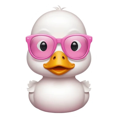 white duck with pink glasses sticker