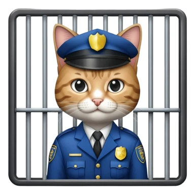  jail place with police cat sticker