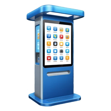 Digital Kiosk + blue interface + public info, Street Advertisements. sticker